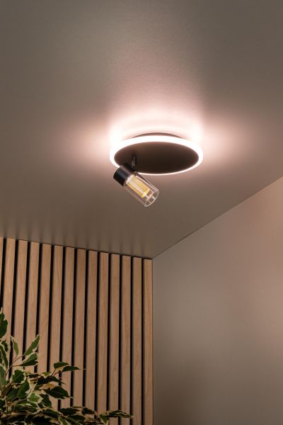 Lucide EVERINA - Flush ceiling light - Ø 23 cm - LED Dim. - CCT - 2200K/6500K - Black